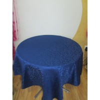 Okrugli stoljnjak damast teflon plavi